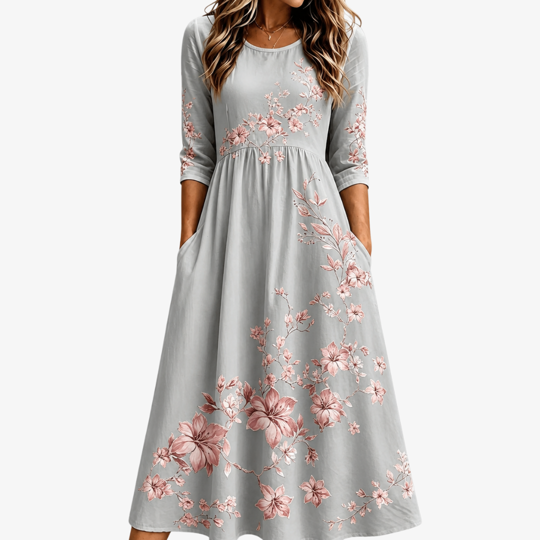 Florence | Floral Hem Midi Dress