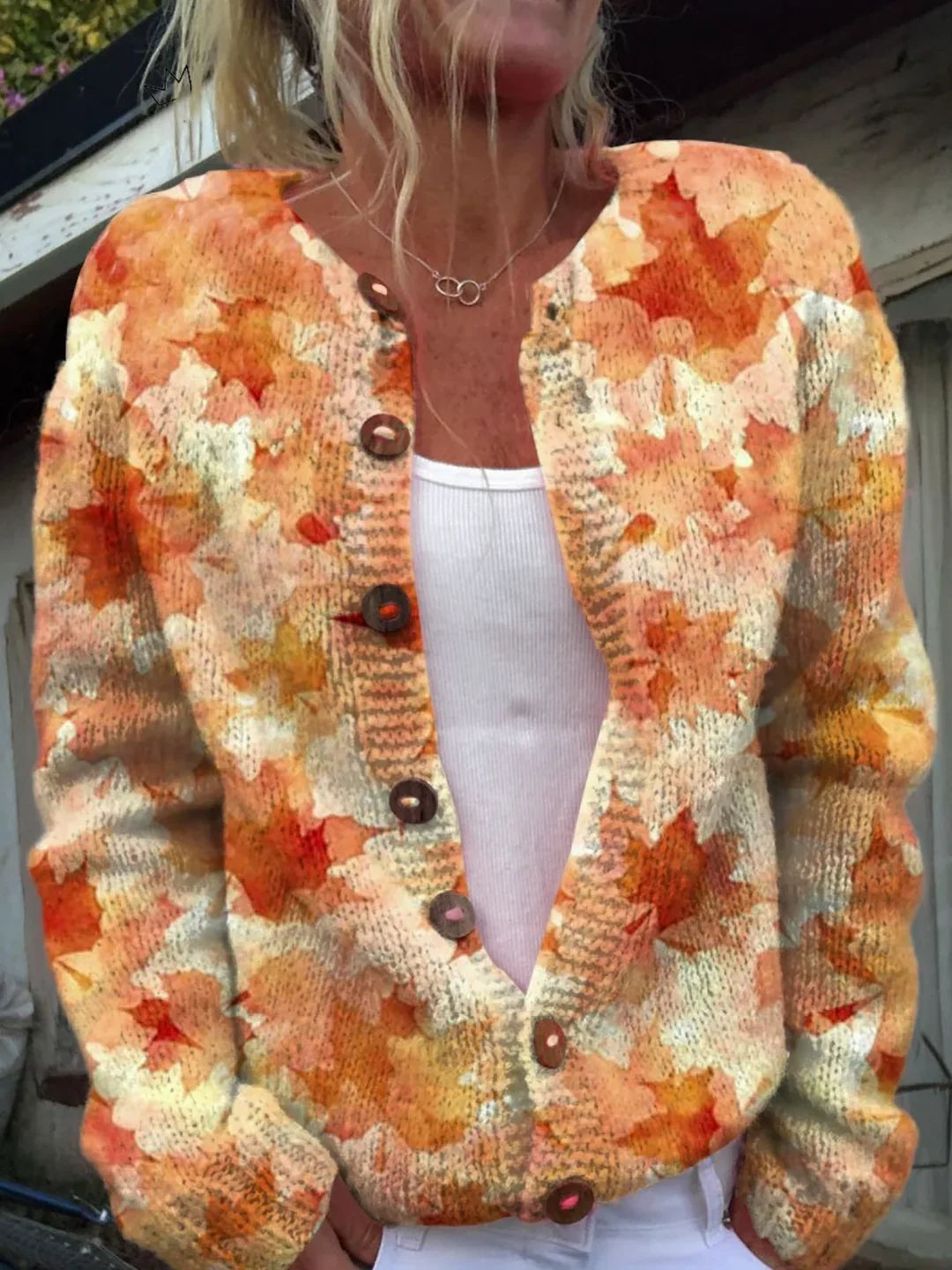 Briarwood | Maple Leaf Print Knit Cardigan