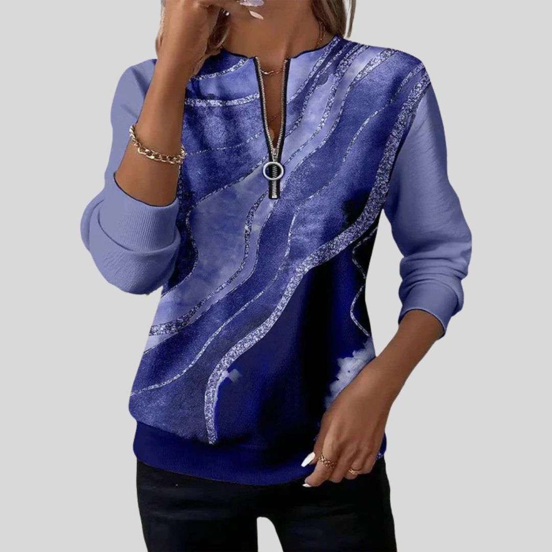 Nirvelle | Vintage Print Half-Zip Sweatshirt