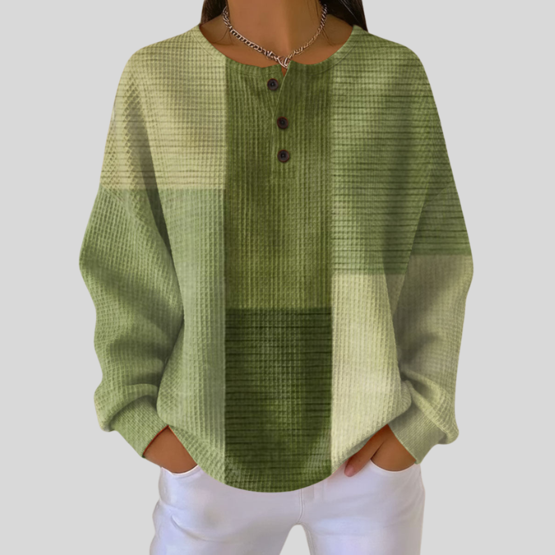 Shelby | Henley Waffle Sweatshirt