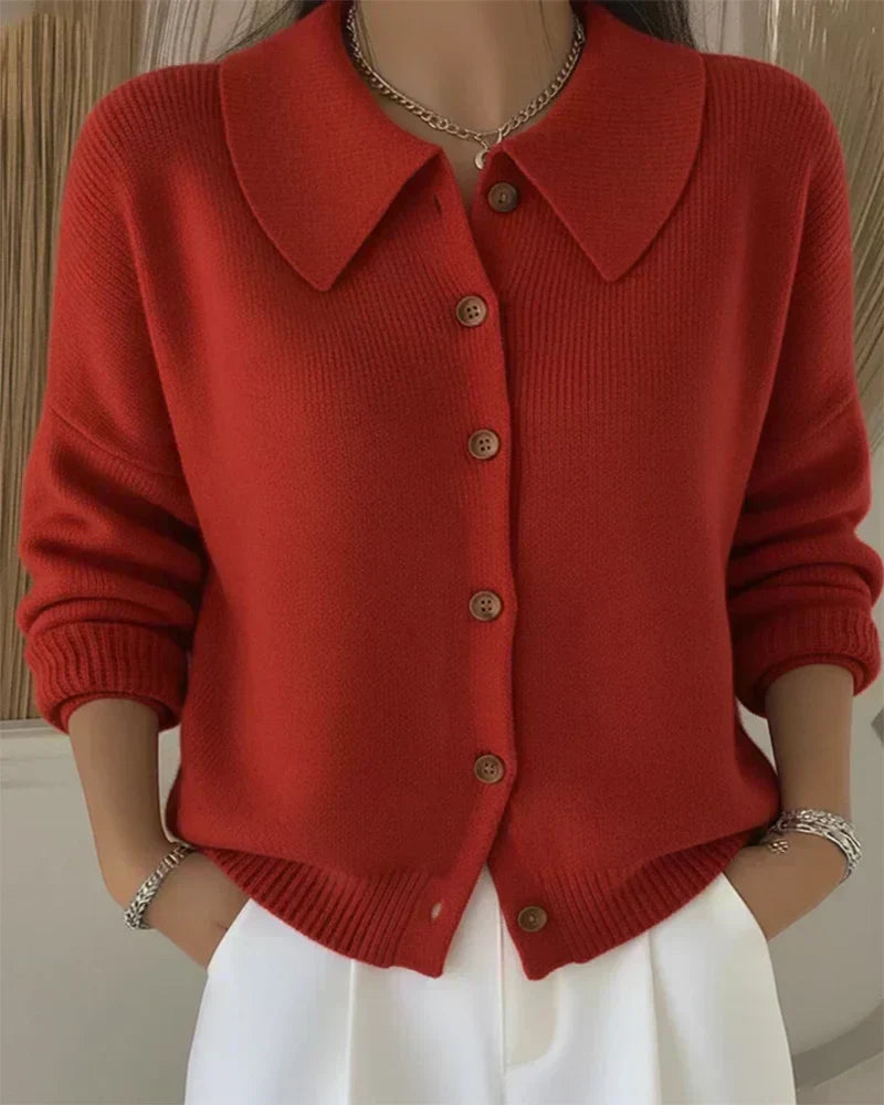 Verity | Collared Knit Cardigan