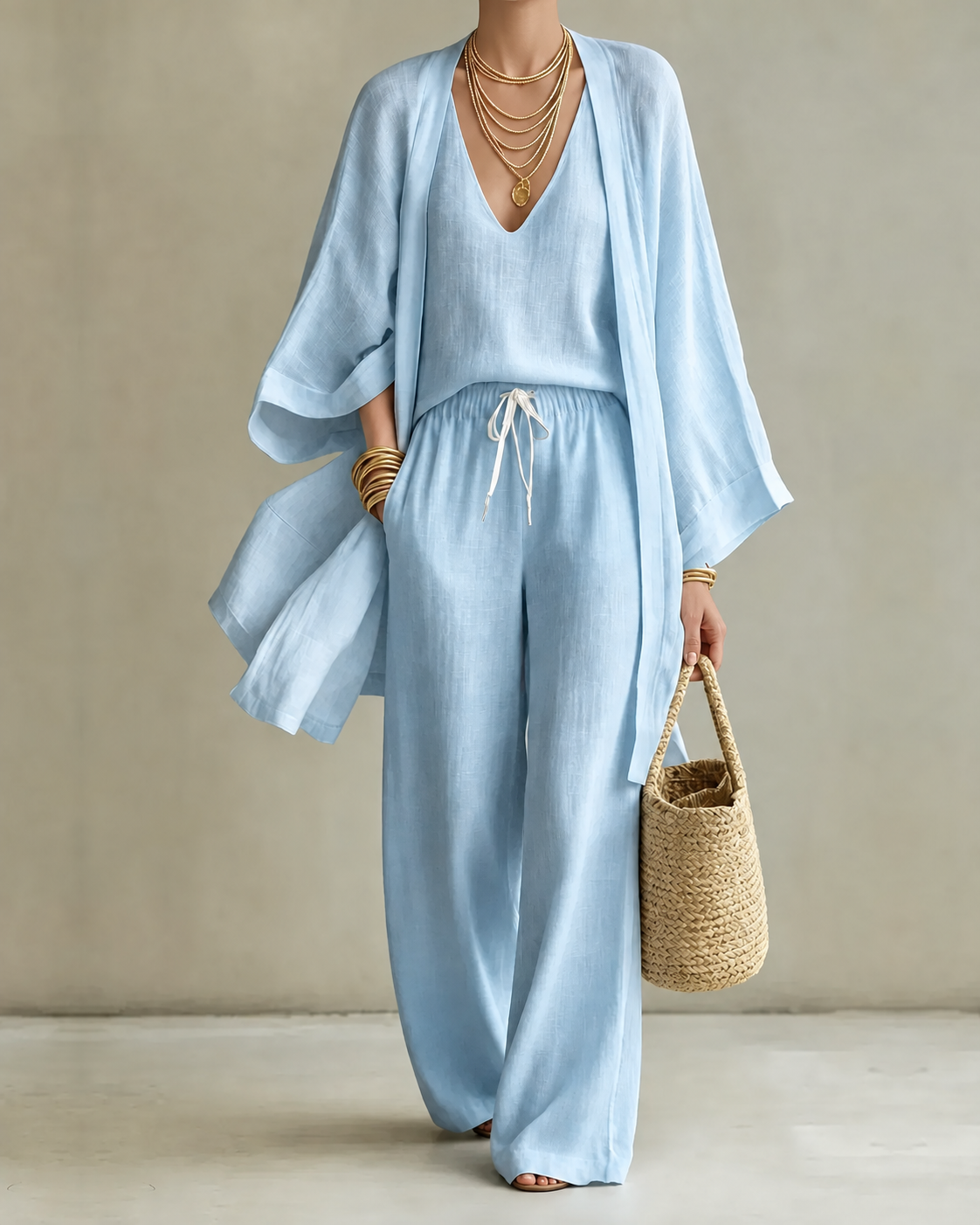Tanisha | Three-Piece Linen Look Set
