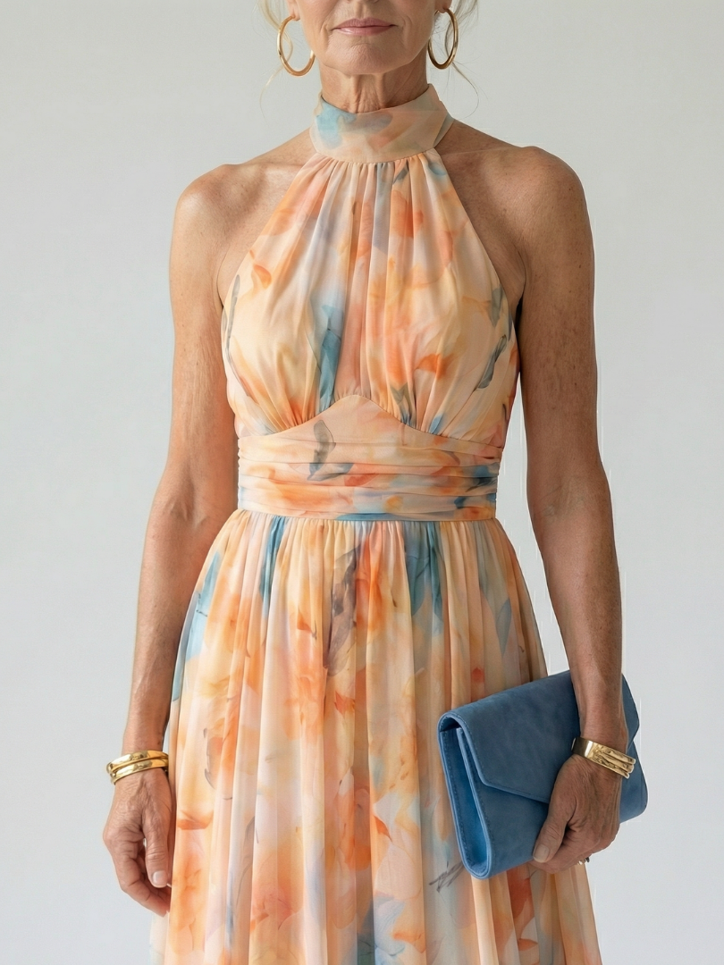Corinne | Soft Halter Midi Dress