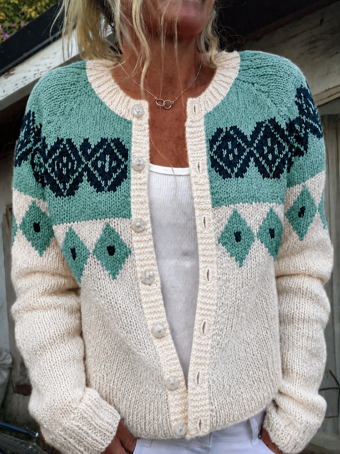 Tiverly | Geometric Knit Cardigan