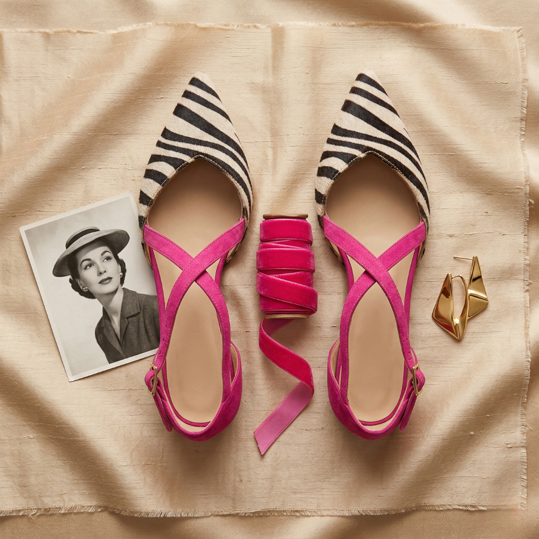 Fernanda | Zebra Print Ballet Flats with Straps