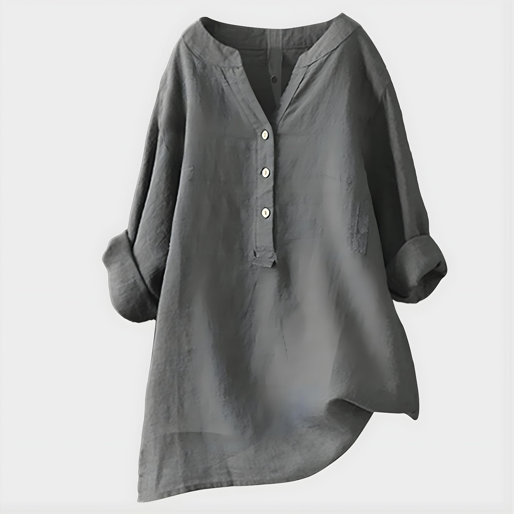 Veronique | Cotton-Linen V-Neck Blouse