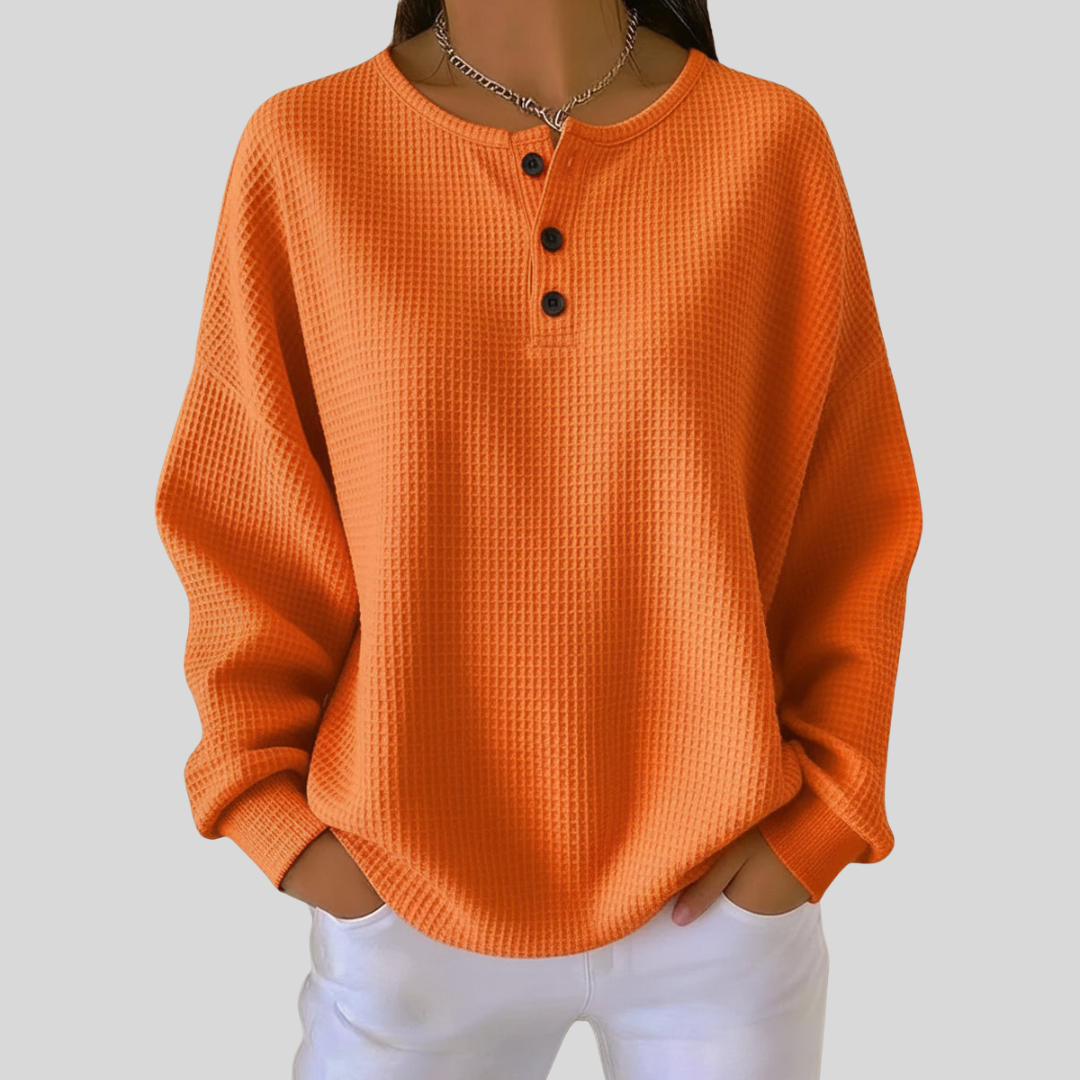Nessa | Casual Henley Sweatshirt