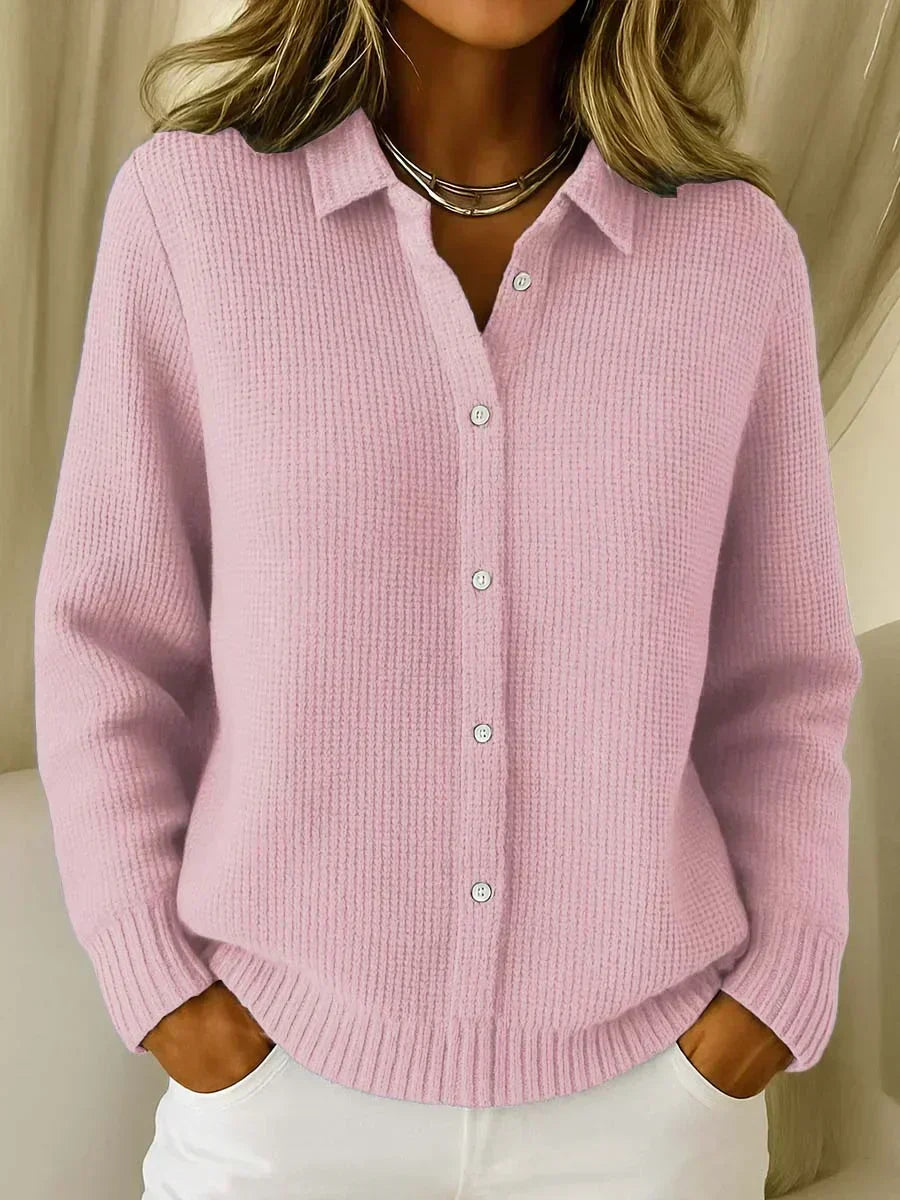 Caroline | Textured Knit Shirt Cardigan