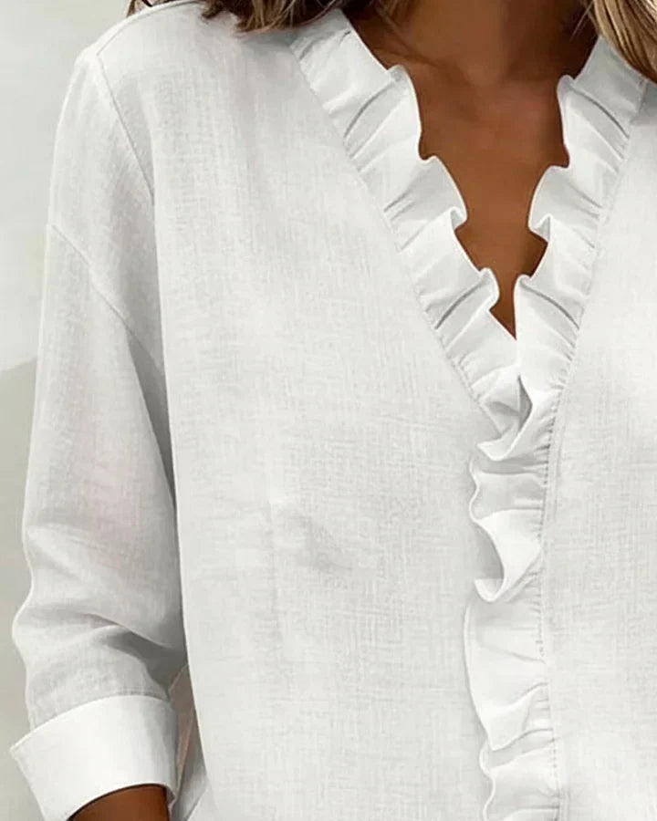 Coralie | Ruffled V-Neck Blouse