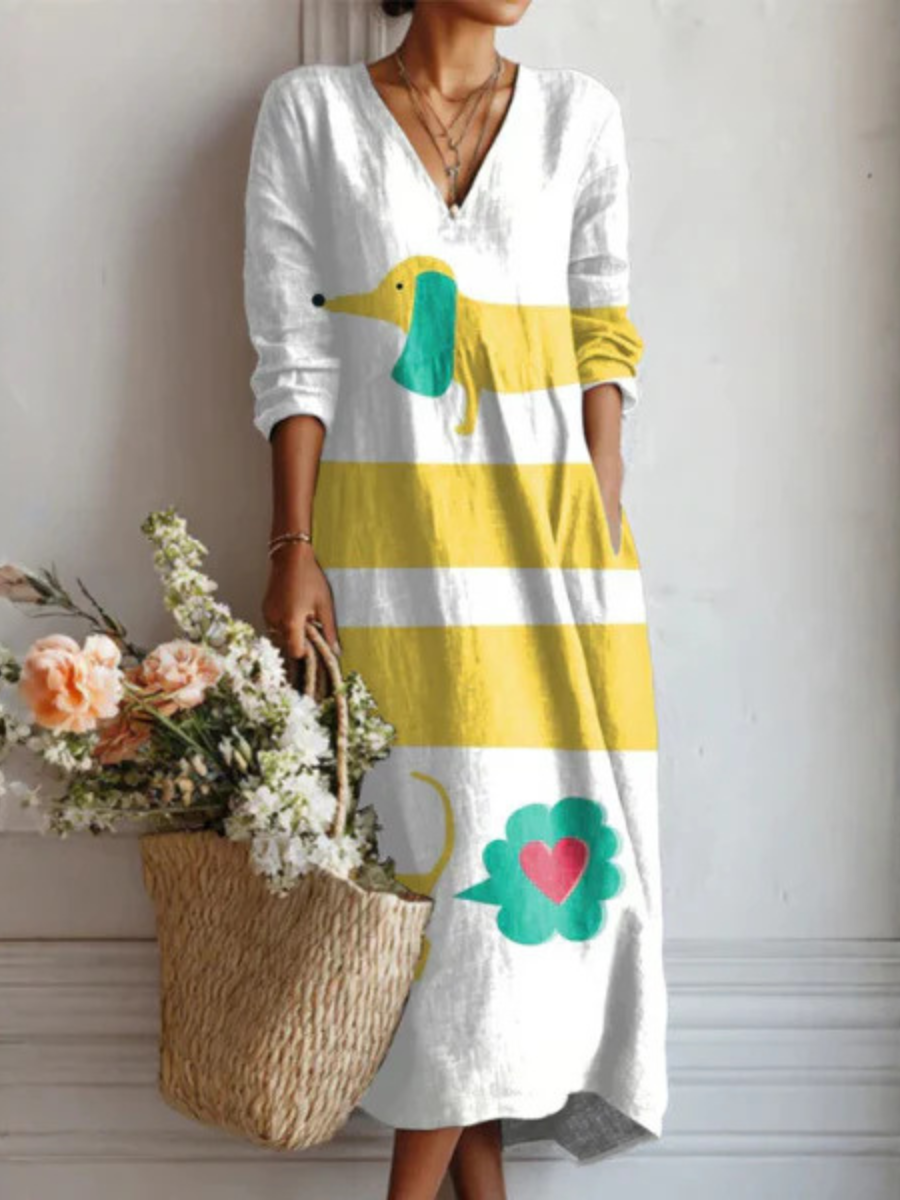 Boho Painterly Print Maxi Dress