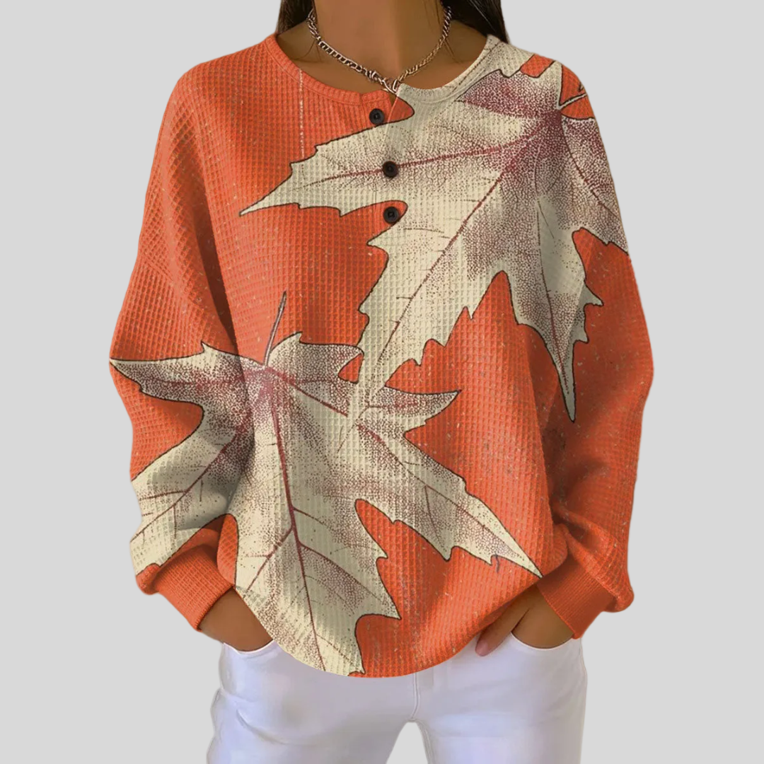 Crimsonleaf | Autumn Leaf Print Sweatshirt