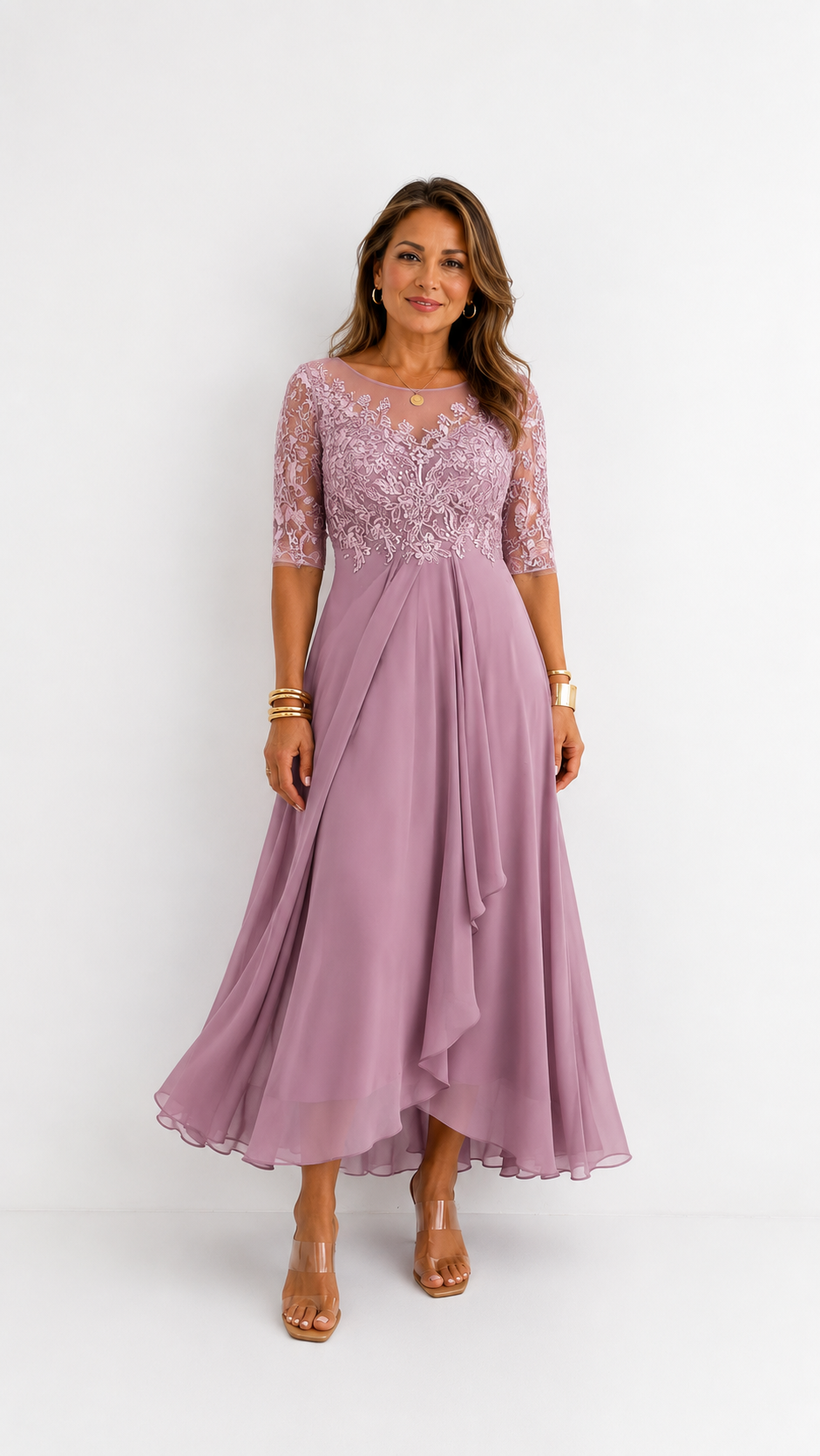 Rhonda | Elegant Lace Midi Dress