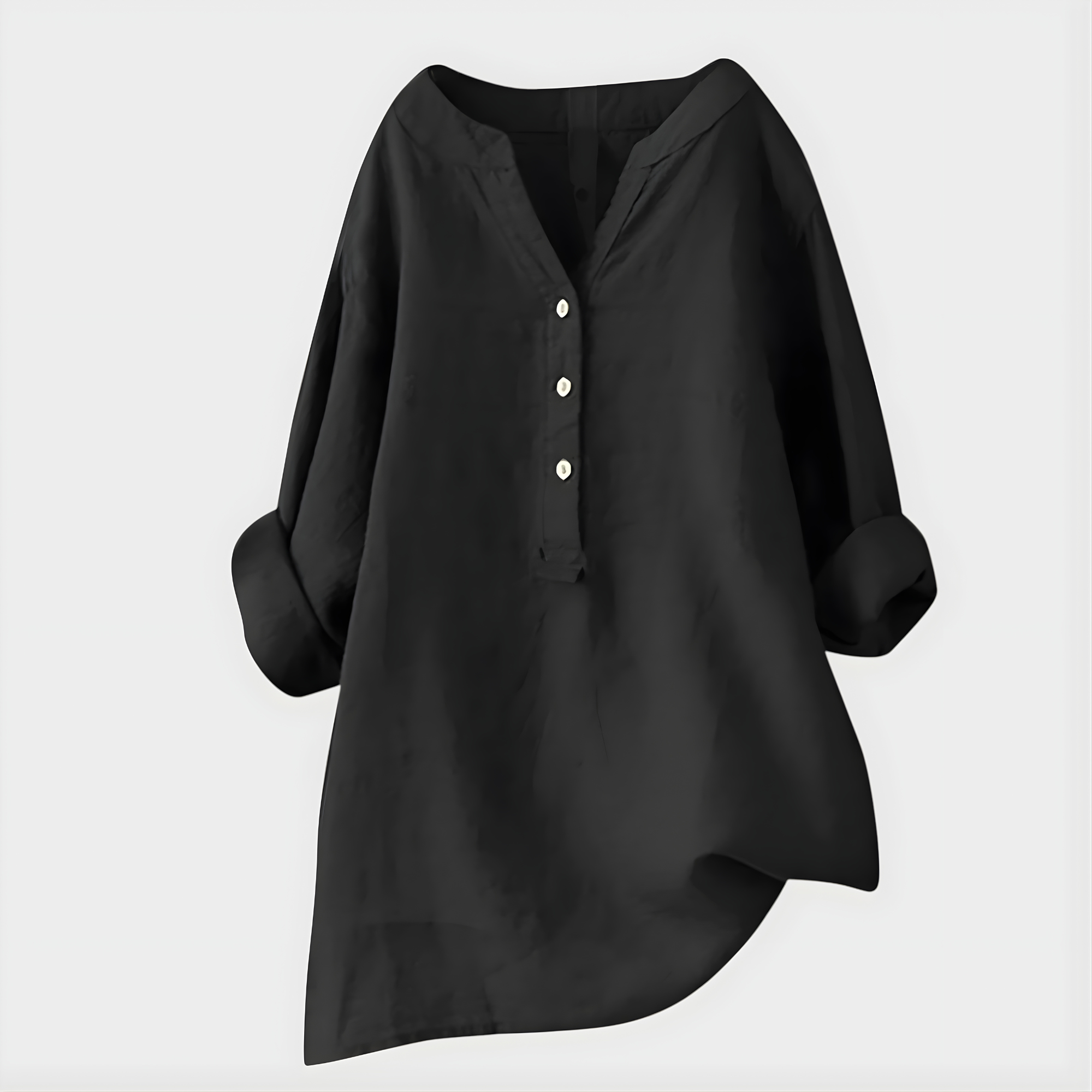 Veronique | Cotton-Linen V-Neck Blouse