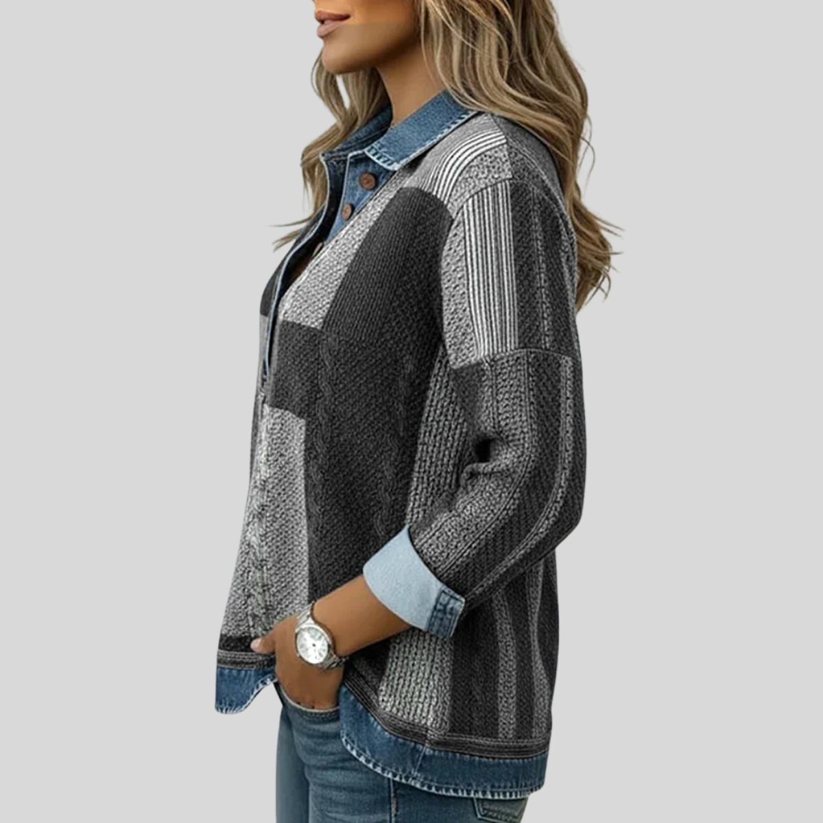 Meridell | Colorblock Print Sweatshirt