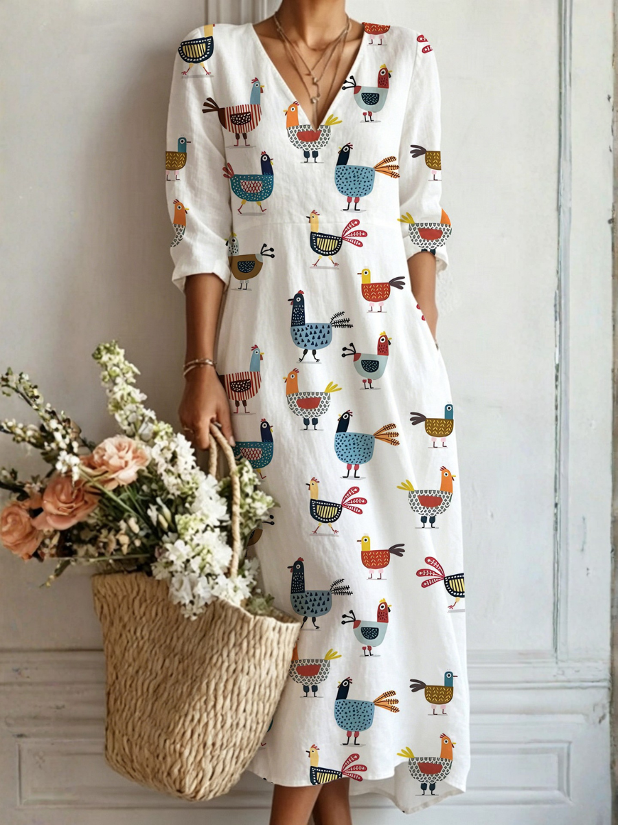 Boho Sunset Print Maxi Dress