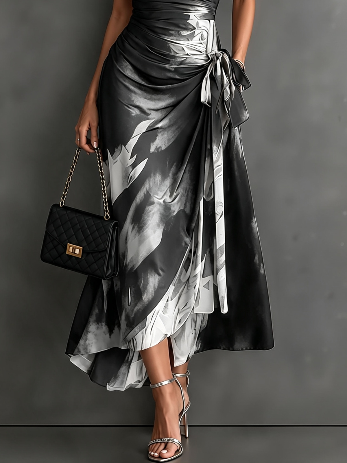 Ember | Abstract Print Wrap Midi Dress