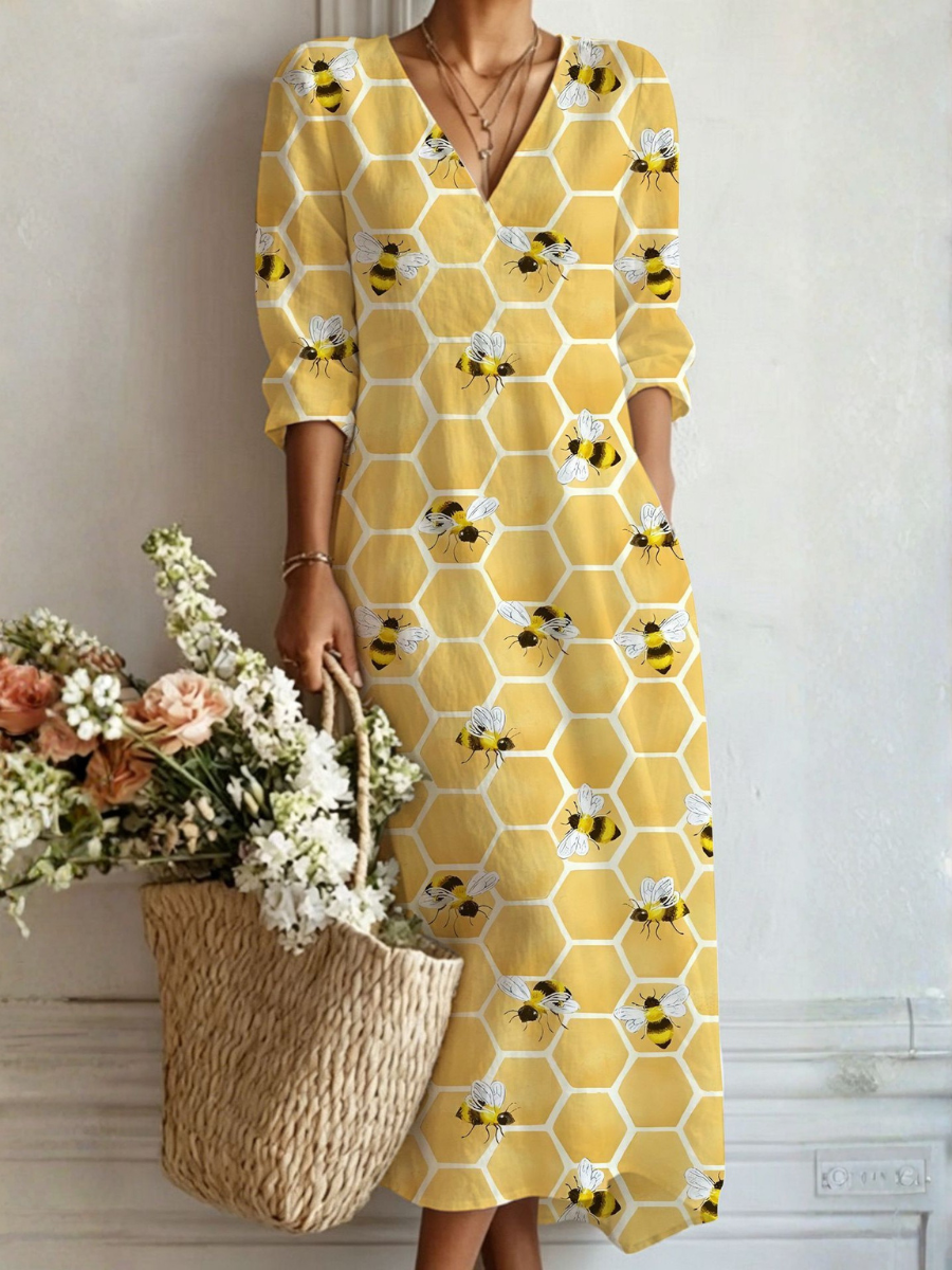 Boho Graphic Print Long Dress