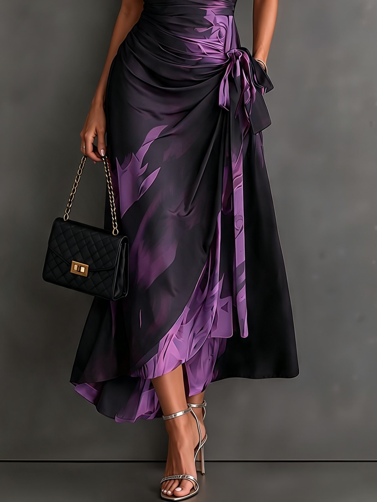 Ember | Abstract Print Wrap Midi Dress