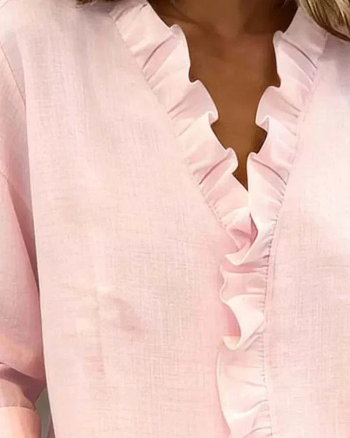 Coralie | Ruffled V-Neck Blouse