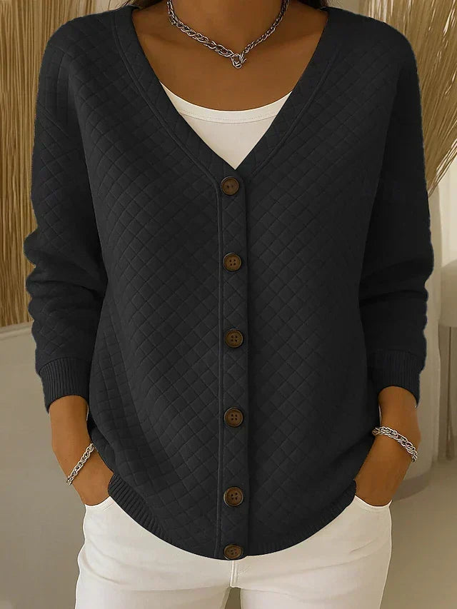 Lenora | Quilted Knit Button Cardigan