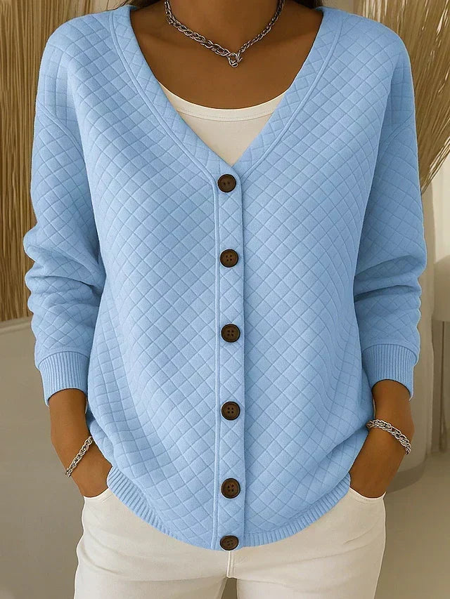 Lenora | Quilted Knit Button Cardigan