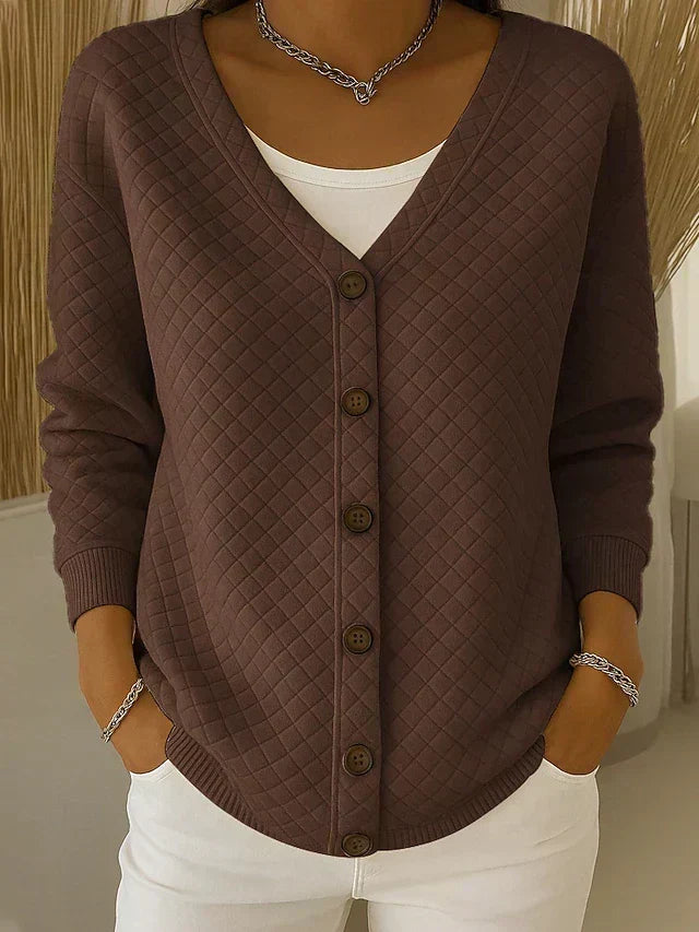 Lenora | Quilted Knit Button Cardigan