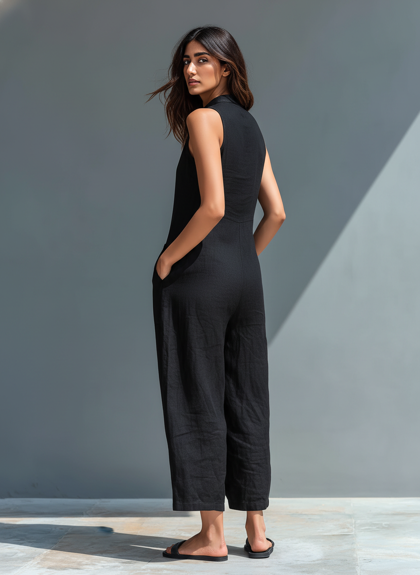 Wren | Sleeveless Linen Overall