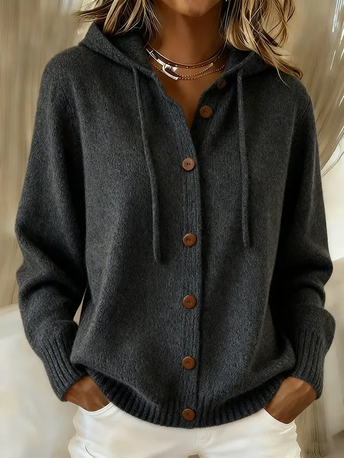 Bridget | Hooded Drawstring Cardigan