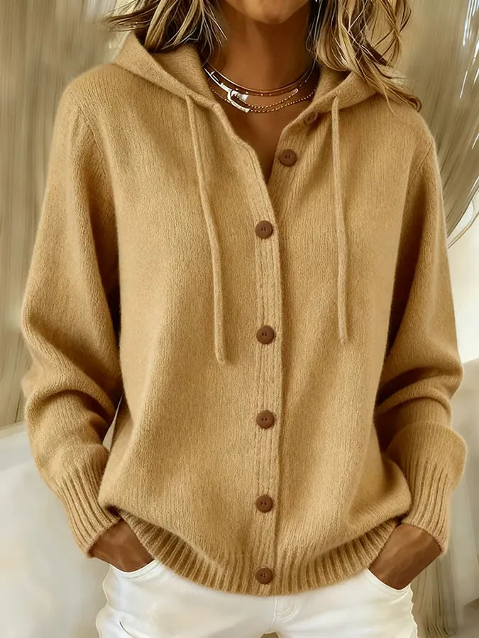 Bridget | Hooded Drawstring Cardigan