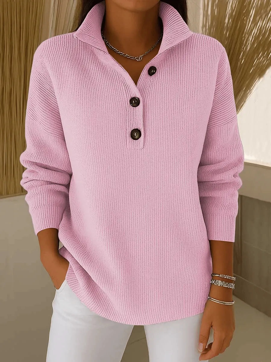 Amber | Polo Placket Knit Sweater