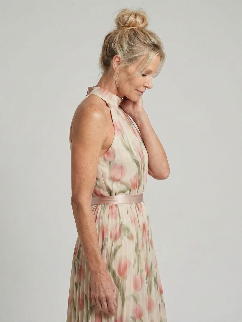 Liora | Halter Neck Floral Midi Dress