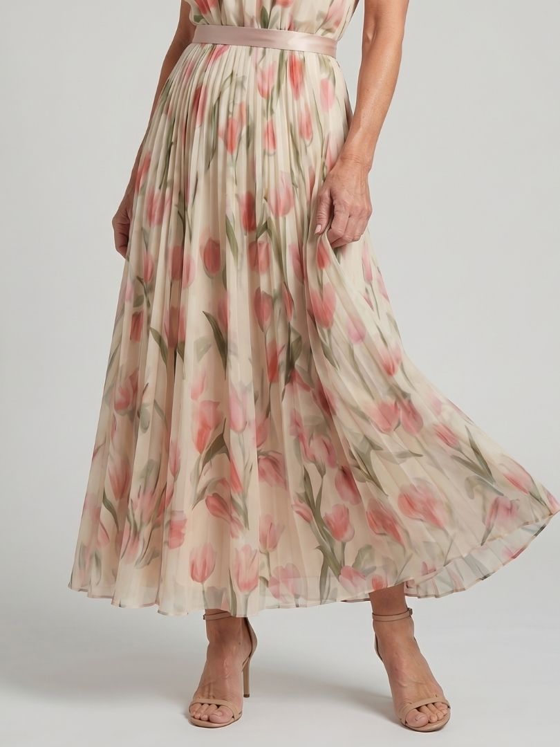 Liora | Halter Neck Floral Midi Dress
