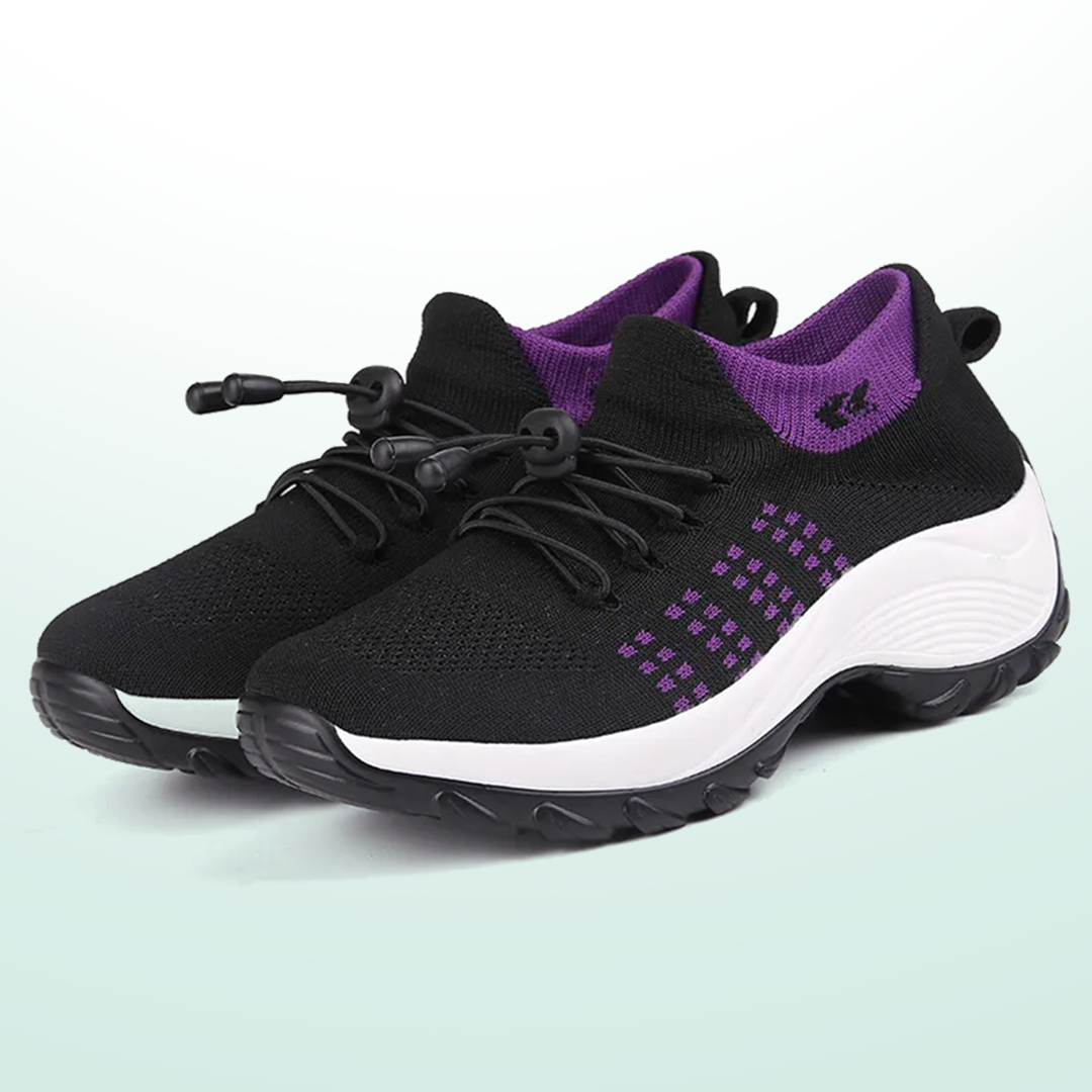 Ava | Knit Orthopedic Shoes in Purple & Black