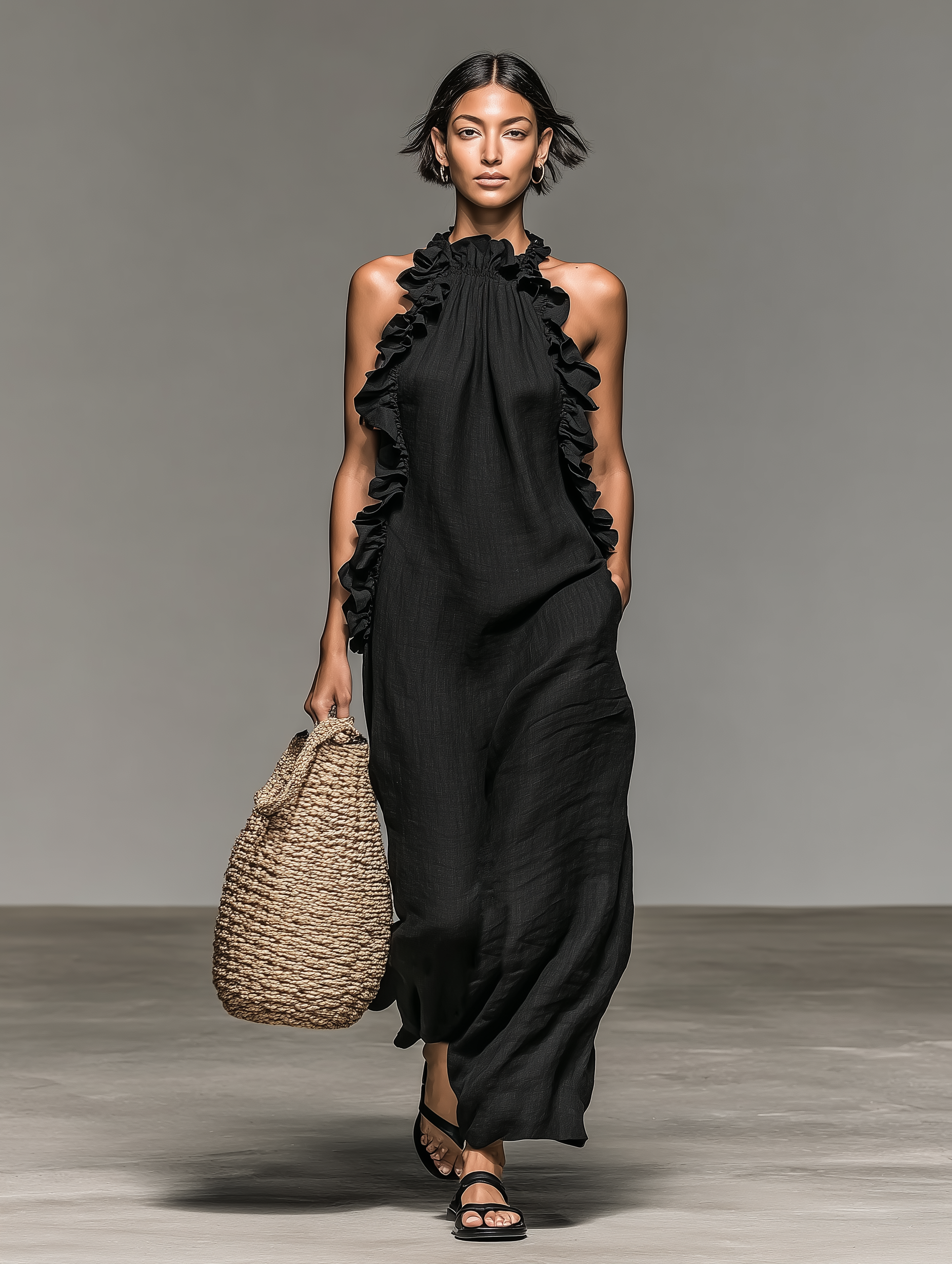 Gladys | Ruffled Maxi Dress with Pockets