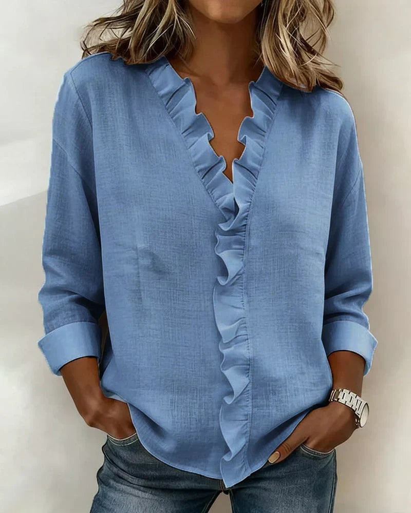 Coralie | Ruffled V-Neck Blouse