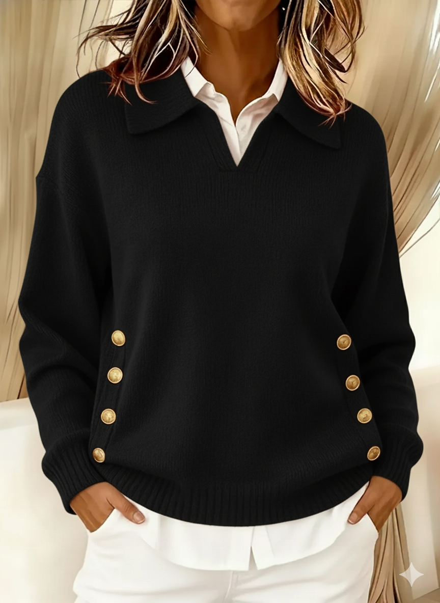 Victoria | Polo Collar Knit Sweater