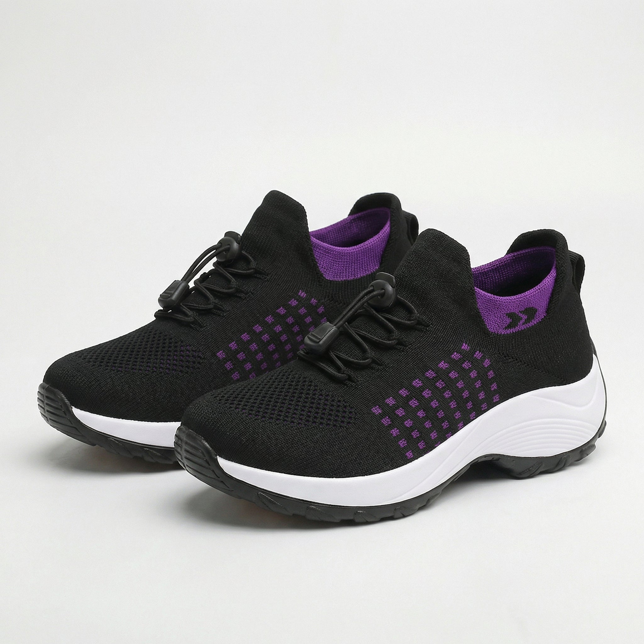 Ava | Knit Orthopedic Shoes in Purple & Black
