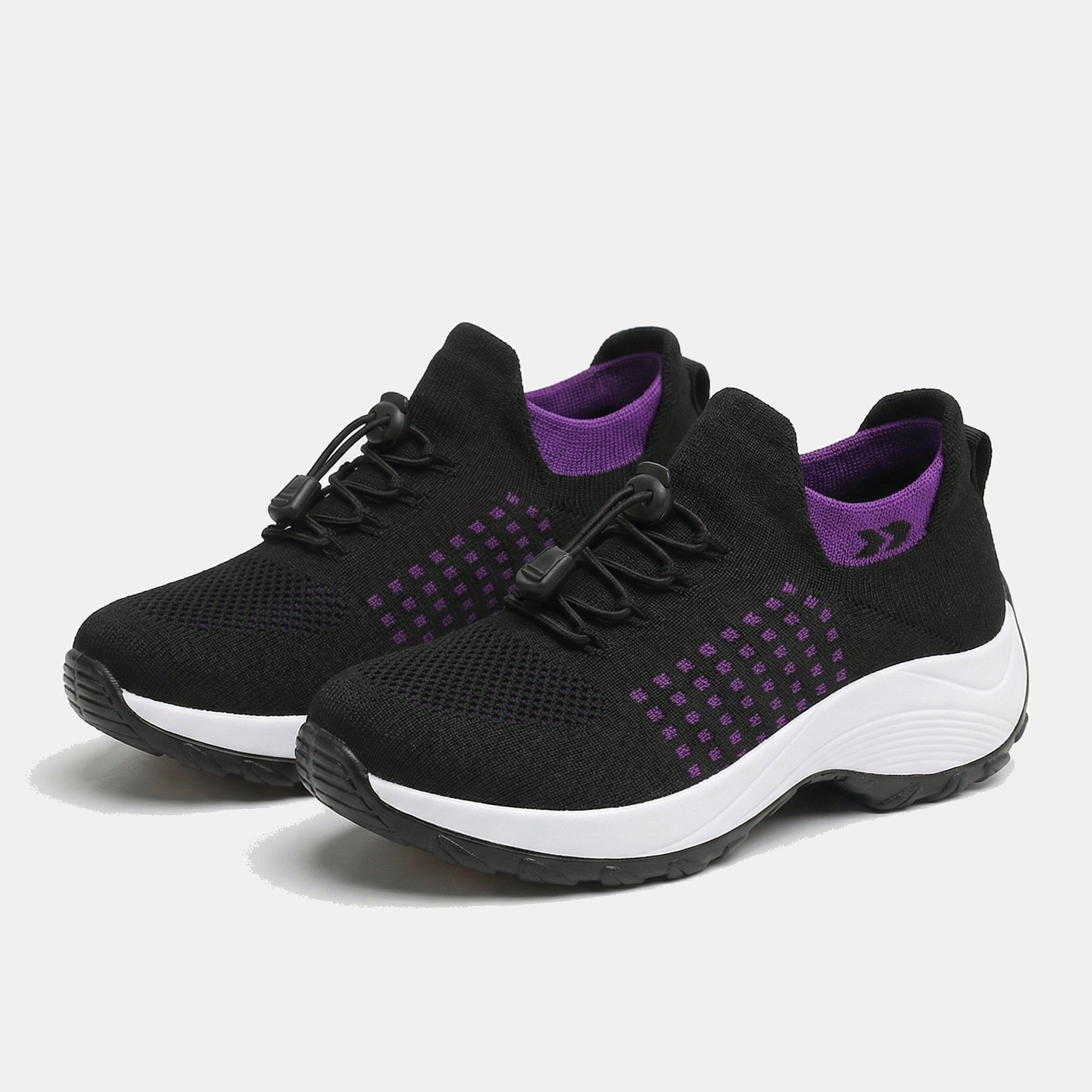 Ava | Knit Orthopedic Shoes in Purple & Black