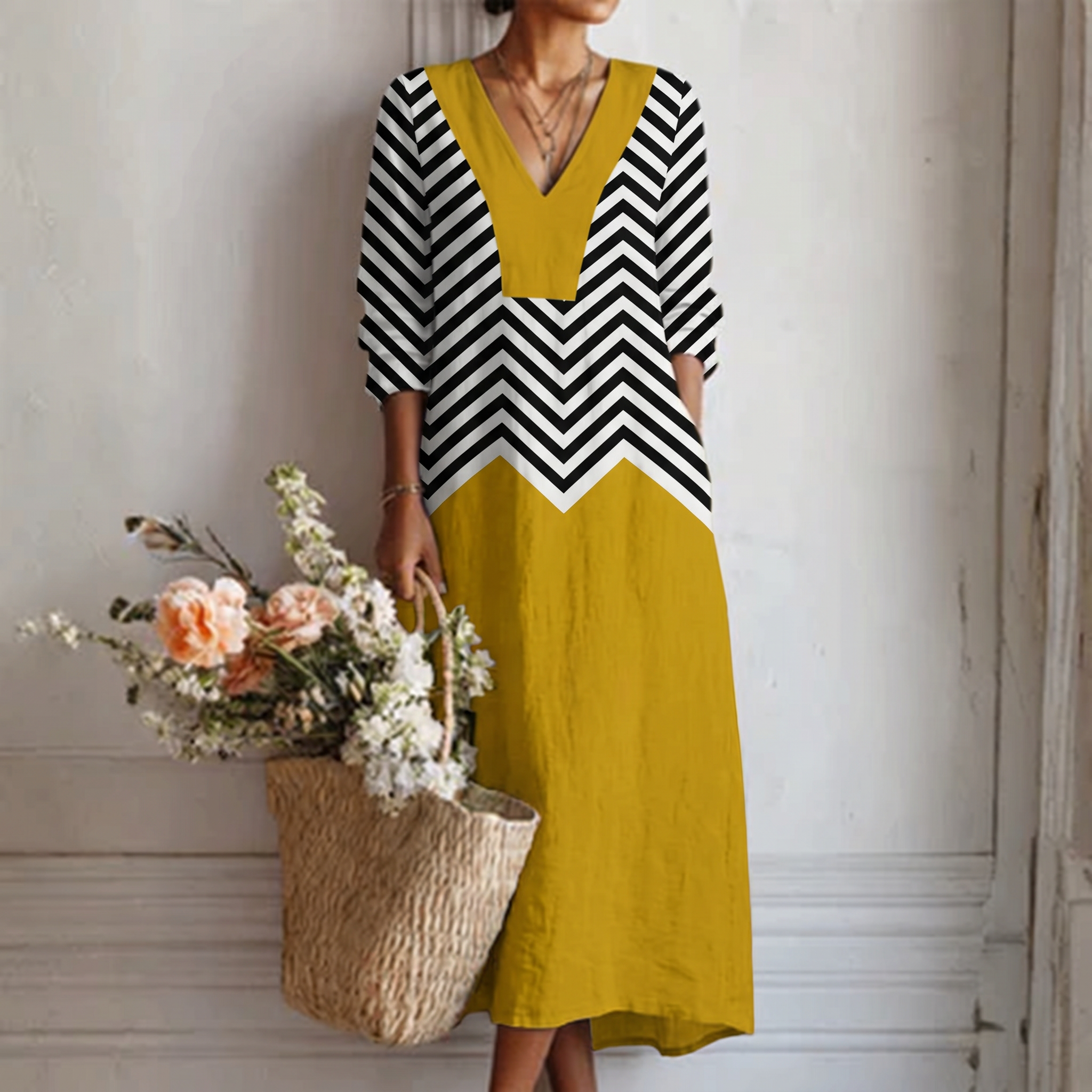 Boho Breeze Print Long Dress