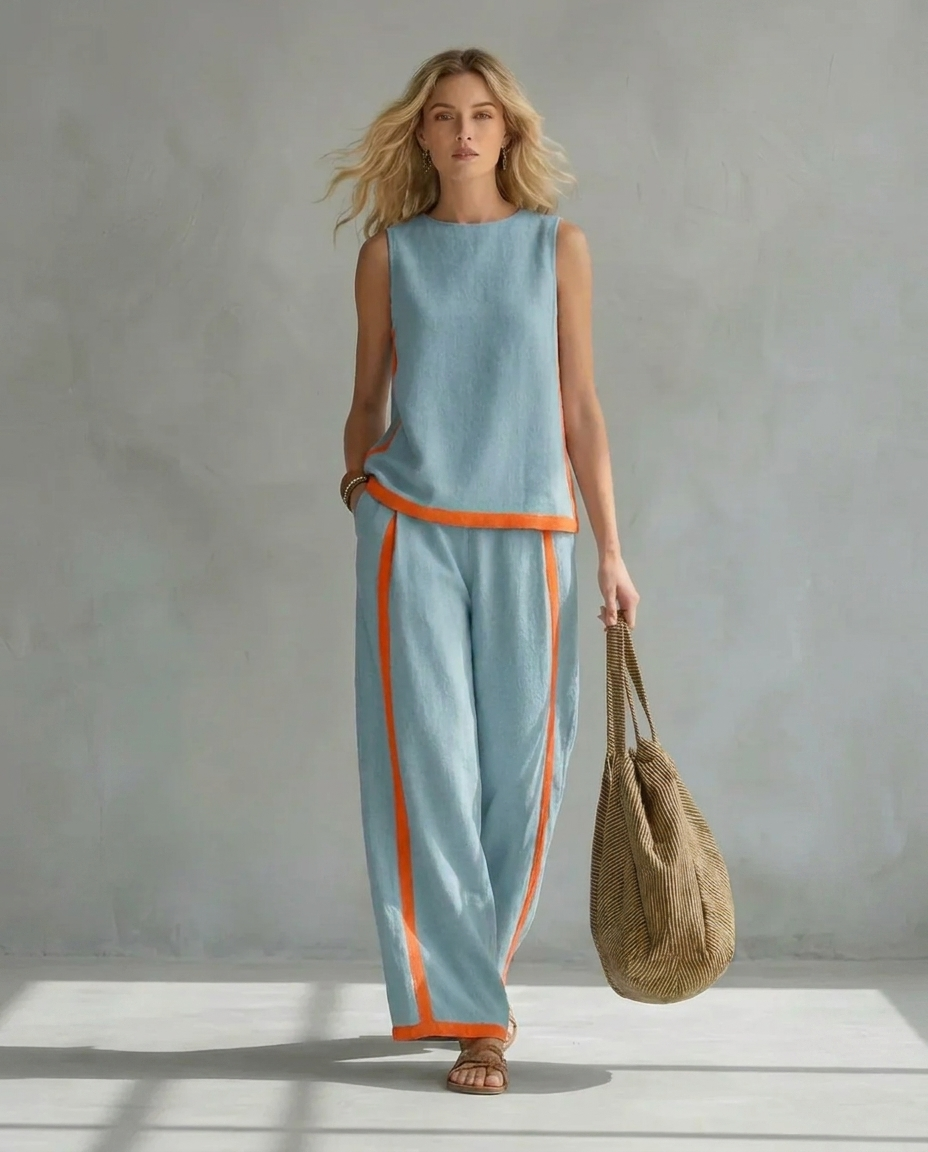Ursula | Two-Tone Vest & Trouser Set