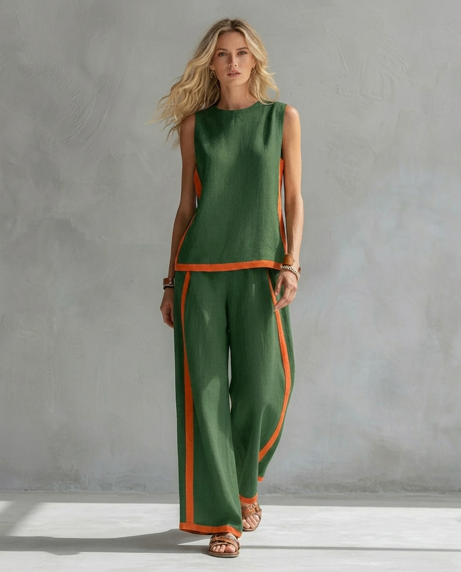 Ursula | Two-Tone Vest & Trouser Set