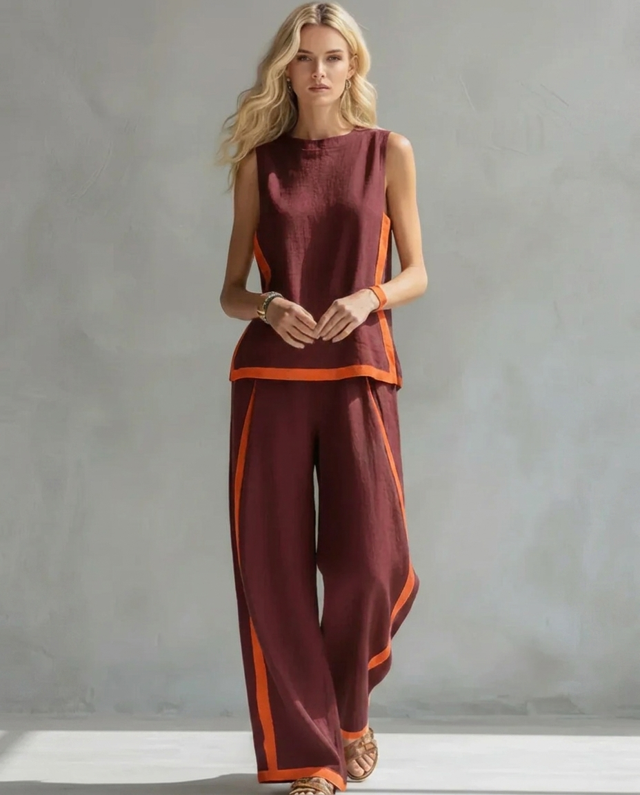 Ursula | Two-Tone Vest & Trouser Set
