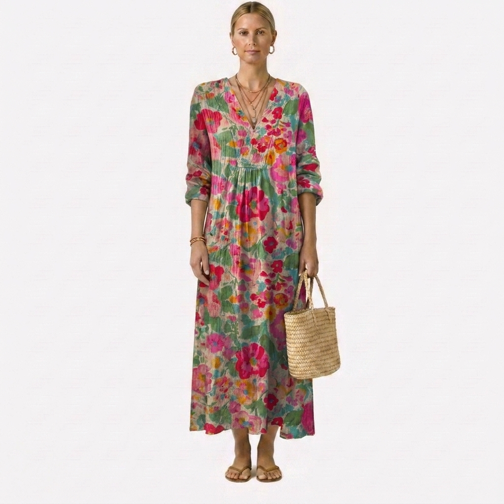 Boho Print Sleeveless Maxi Dress