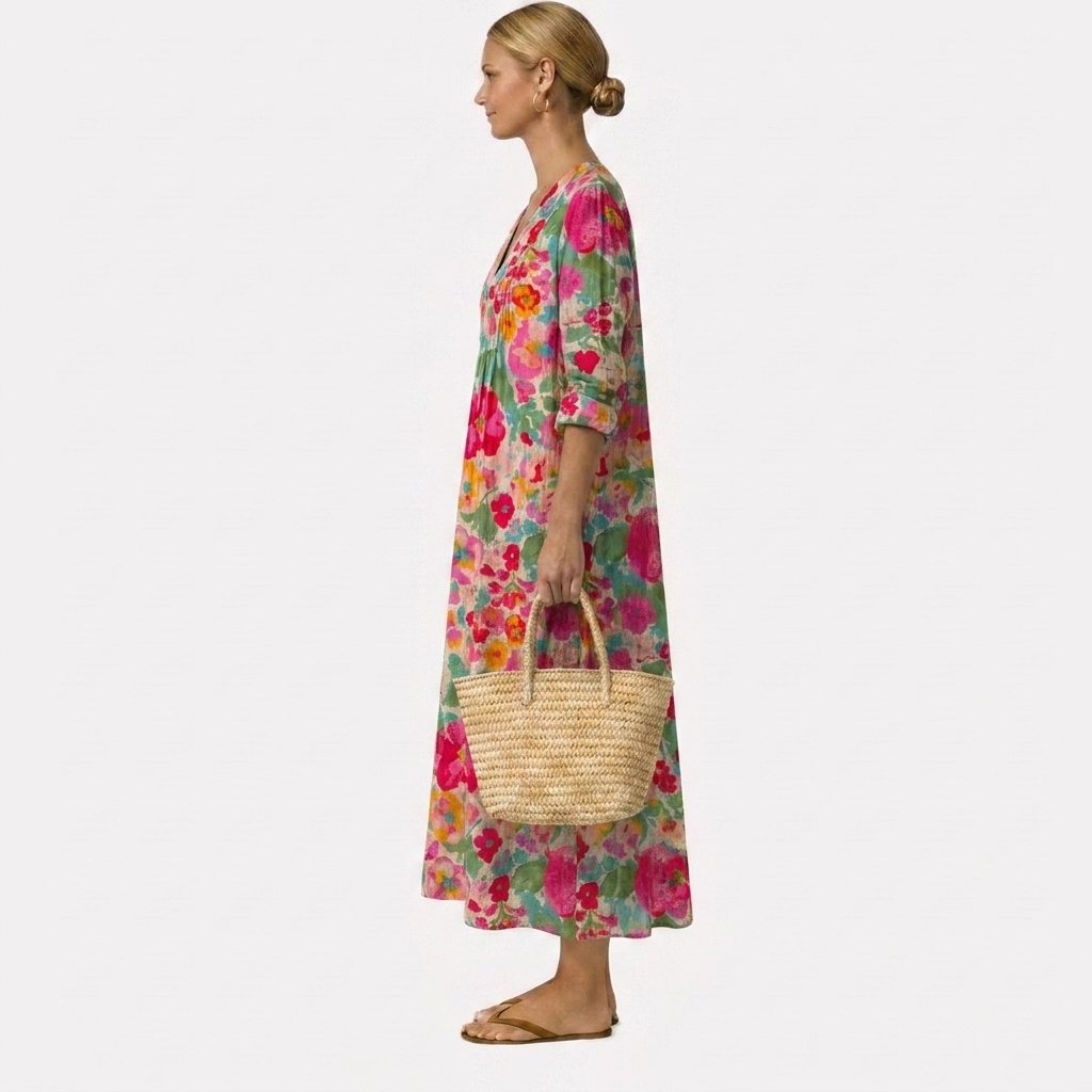 Boho Print Sleeveless Maxi Dress