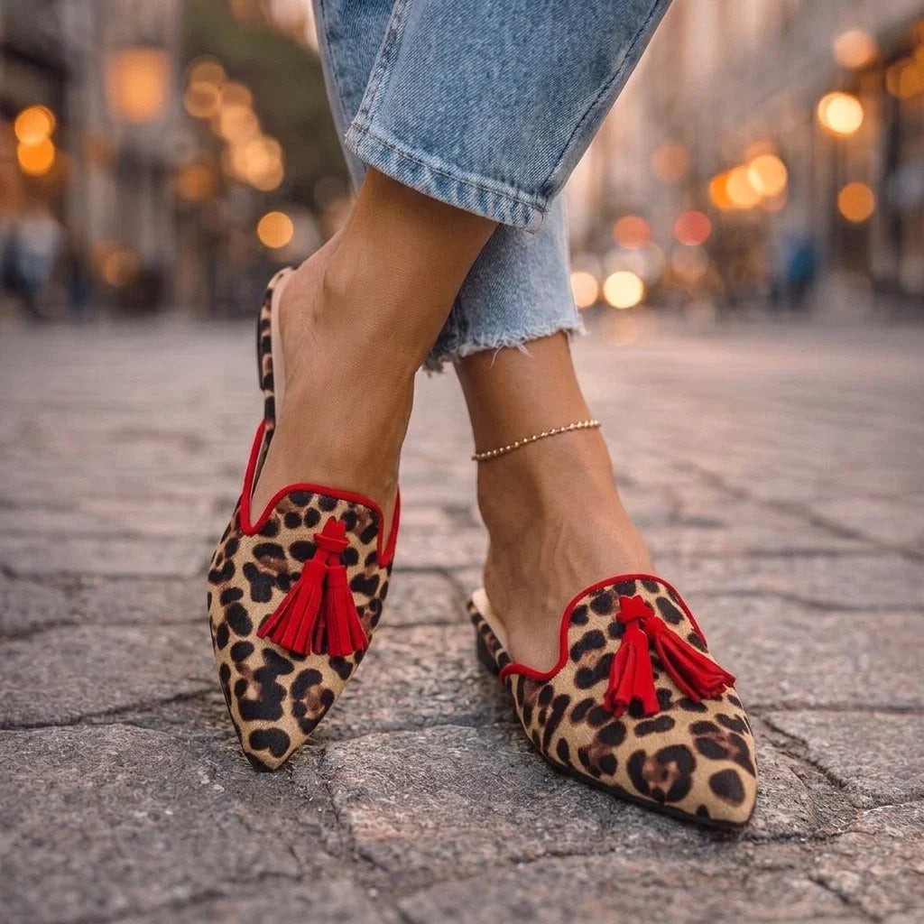 Serafina | Pointed Toe Tassel Mules