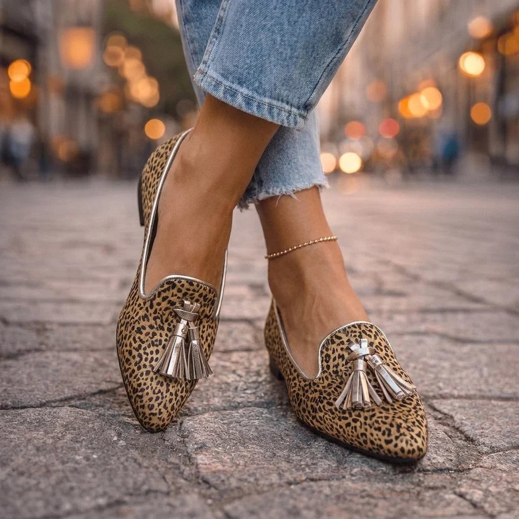 Dalia | Animal Print Tassel Loafers