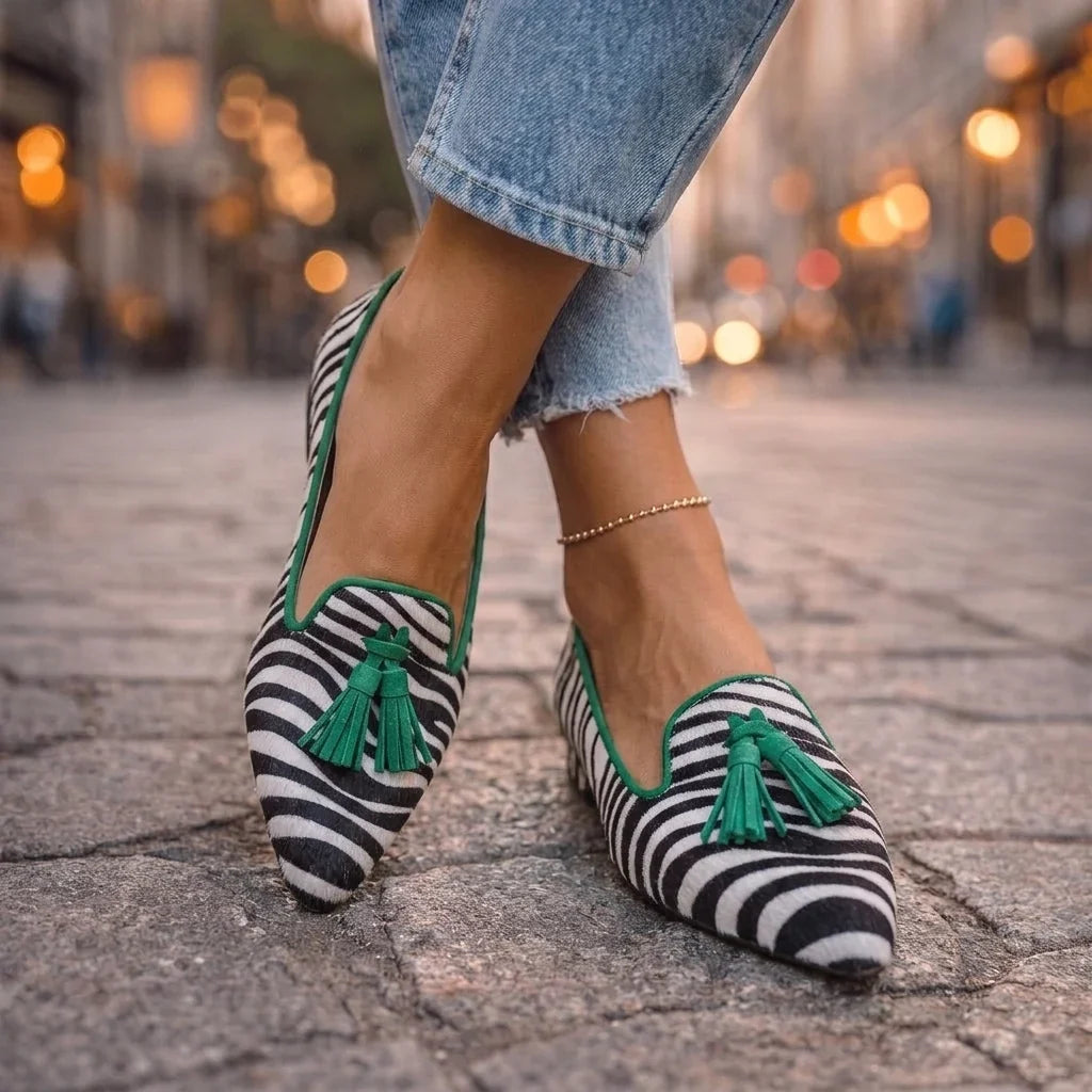 Dalia | Animal Print Tassel Loafers