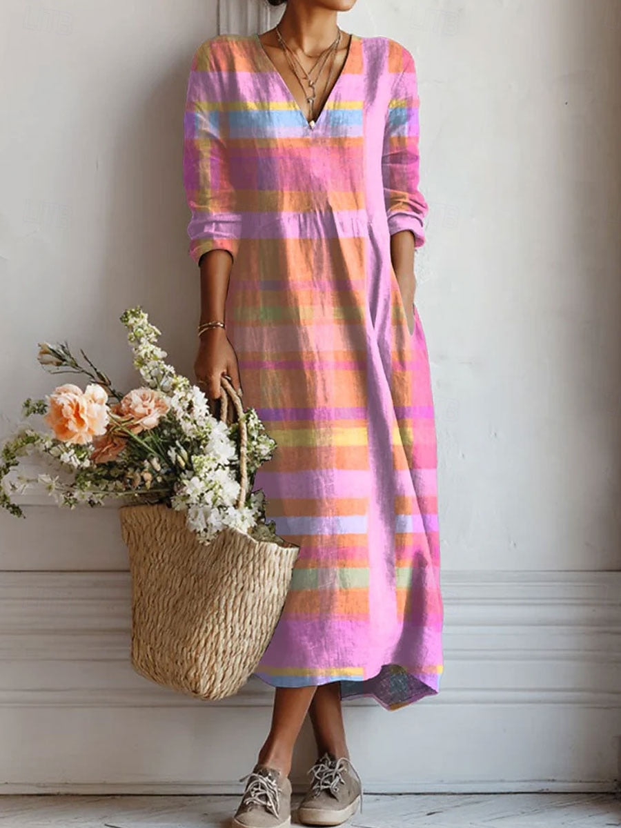 Boho Artisan Print Flowing Dress