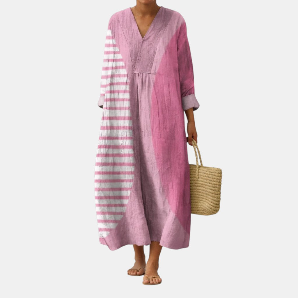Boho Earthy Print Long Dress