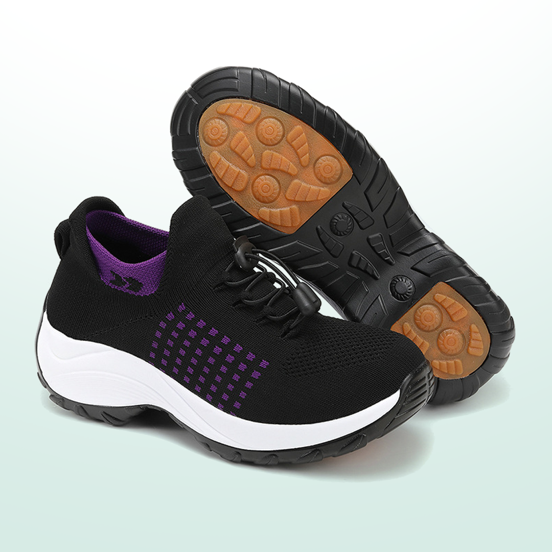 Ava | Knit Orthopedic Shoes in Purple & Black